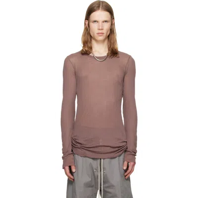 Rick Owens Purple Tower Rib Ls T-shirt In Red