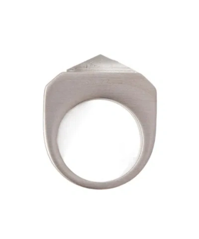 Rick Owens Pyramid Palladium Ring In Orange
