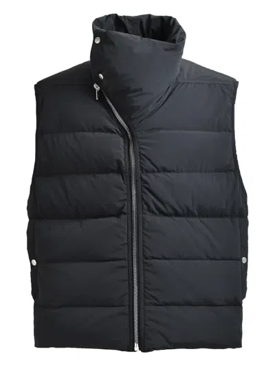 Rick Owens Quilted Asymmetrical Vest In Black