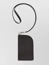 Rick Owens Quilted Calf Leather Wallet With Removable Strap In Black