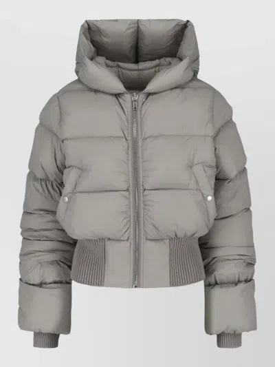 Rick Owens Quilted Coat In Gray