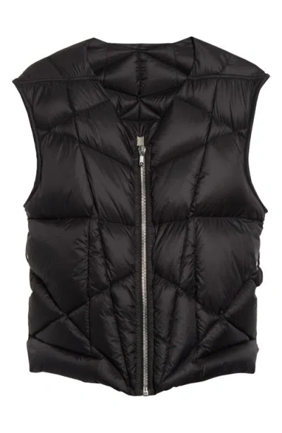 Rick Owens Quilted Down Puffer Vest In Black