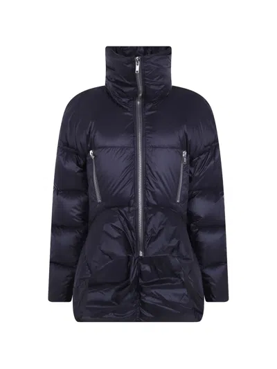 Rick Owens Quilted High-neck Jacket In Blue
