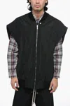 Rick Owens Quilted Jumbo Flight Oversized Vest With Half Belt In Black