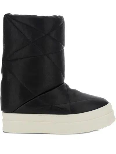 Rick Owens Quilted Leather Boots In Black