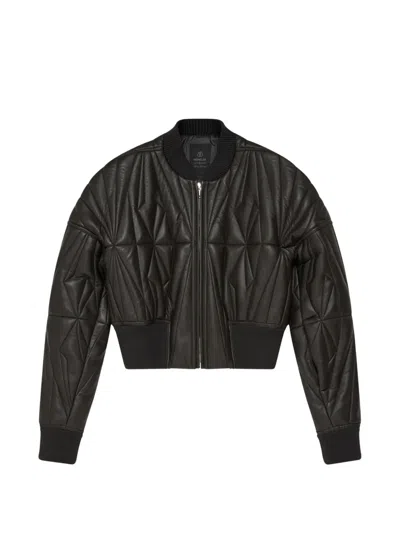 Rick Owens Quilted Leather Jacket In Brown