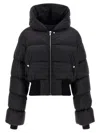 Rick Owens Black Down Jacket With Crop Design And Fixed Hood In Tech Fabric Woman In Black