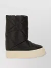 Rick Owens Quilted Platform Boots Round Toe In Black