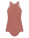 Rick Owens Racer-back Curved-hem Vest In Red