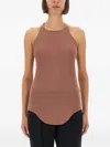 Rick Owens Sleeveless Racerback Top Curved Hem In Pink
