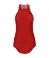 Rick Owens Racerback Fine-ribbed Tank Top In Red
