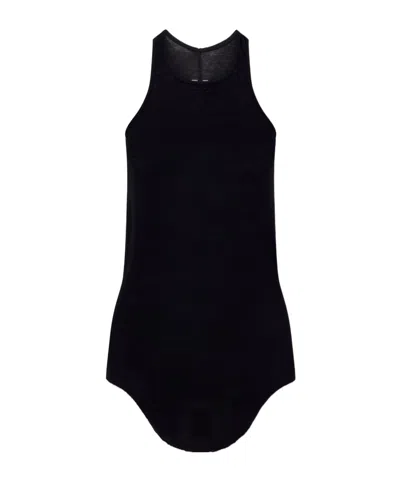 Rick Owens Racerback Slim Knit Bodysuit In Black