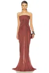 Rick Owens Womens Rosewood Radiance Bustier Cotton-jersey Gown In Brown