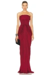 Rick Owens Womens Cherry Radiance Ruched Slim-fit Cotton Maxi Dress In Red