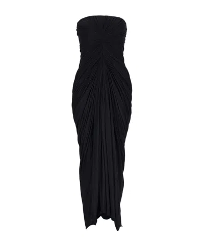 Rick Owens Radiance Cotton Midi Dress In Black