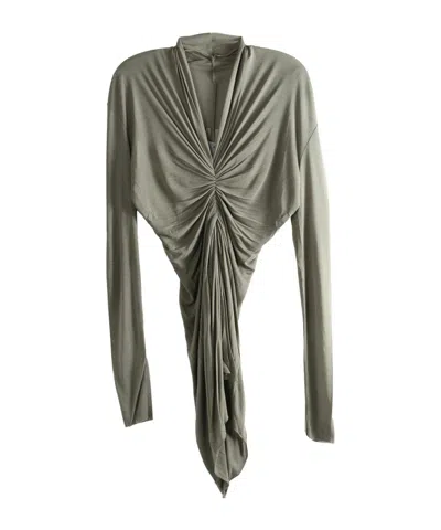 Rick Owens Radiance Draped Knitted Top In Gray