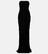 Rick Owens Radiance Gathered Cotton Bustier Gown In Black