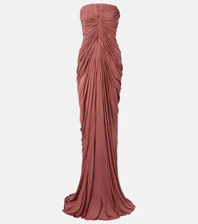 RICK OWENS RADIANCE GATHERED COTTON BUSTIER GOWN