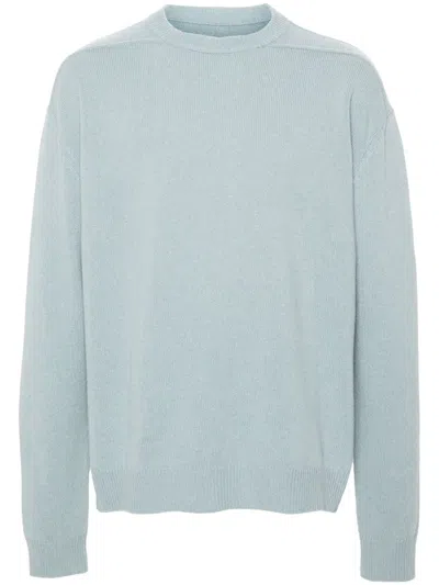 Rick Owens Raised-seam Side-slits Jumper In Blau