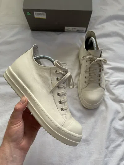 Pre-owned Rick Owens Ramone Low Shoes In White