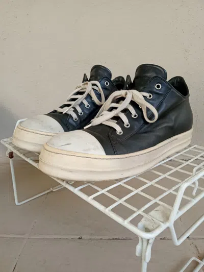 Pre-owned Rick Owens Ramones Black Leather 43 Shoes
