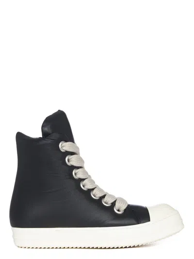 Pre-owned Rick Owens Ramones Leather Black White Low High Drkshdw Shoes