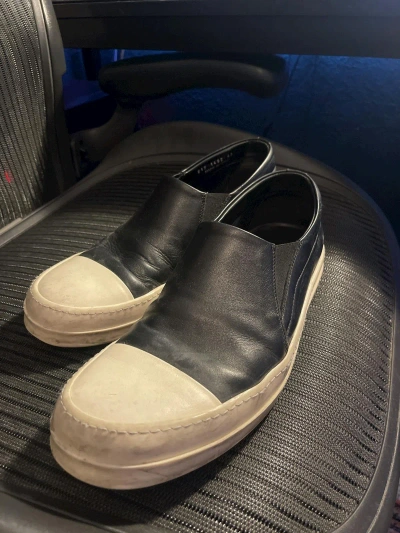 Pre-owned Rick Owens Ramones Slip On Shoes In Black