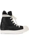 Rick Owens Shearling Sneakers In Black