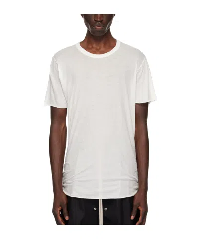 Rick Owens Raw Cut-hem Cotton T-shirt In 11 Milk