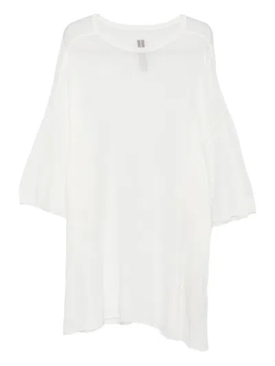 Rick Owens Tommy Asymmetric Hem T-shirt In White