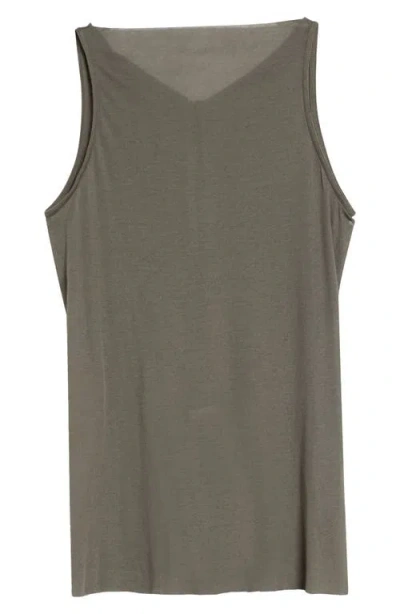 Rick Owens Raw Edge Cotton Tank In Gray