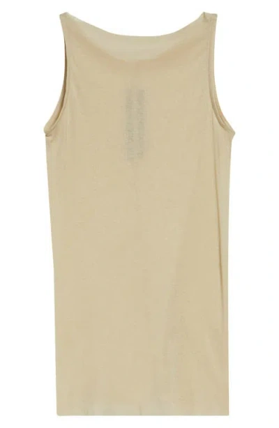 Rick Owens Raw Edge Cotton Tank In Neutral