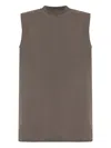 Rick Owens Raw-edge Sleeveless Vest In Brown