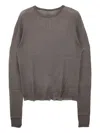 Rick Owens Raw-edge Wool Sweater In Brown