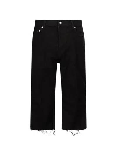 Rick Owens Raw-cut Cropped Trousers In Black