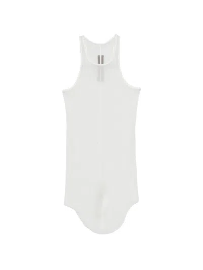 Rick Owens Raw-cut Ribbed Knit Tank Top In Transparent