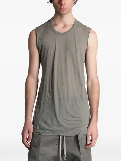 Rick Owens Raw-edge Ribbed-trim Vest In Green