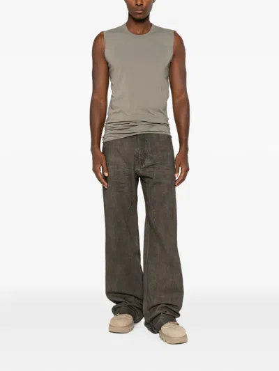 Rick Owens Raw-edge Seam-detail Vest In Gray