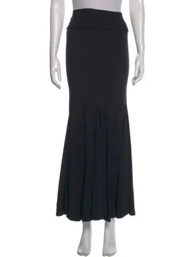 Pre-owned Rick Owens Raw-edge Trim Long Skirt In Black