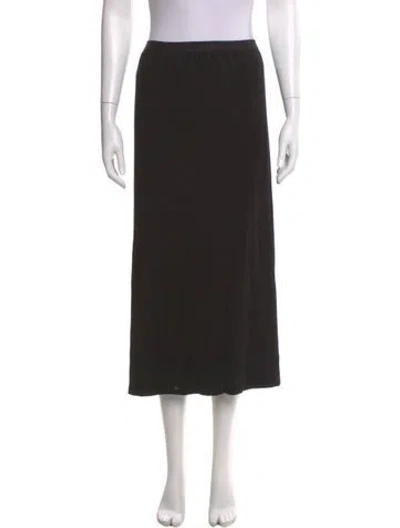 Pre-owned Rick Owens Raw-edge Trim Midi Length Skirt In Black