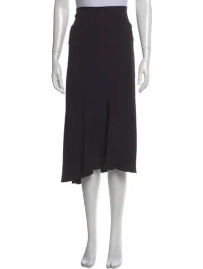 Pre-owned Rick Owens Raw-edge Trim Midi Length Skirt In Black