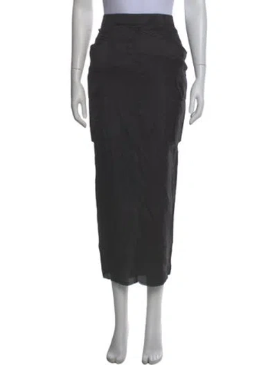 Pre-owned Rick Owens Raw-edge Trim Midi Length Skirt In Black