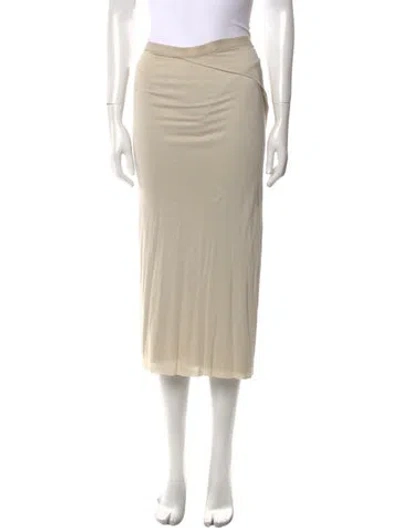 Pre-owned Rick Owens Raw-edge Trim Midi Length Skirt In Neutral
