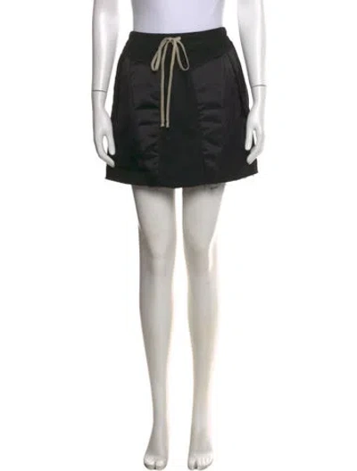 Pre-owned Rick Owens Raw-edge Trim Mini Skirt In Black
