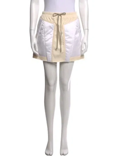 Pre-owned Rick Owens Raw-edge Trim Mini Skirt In White