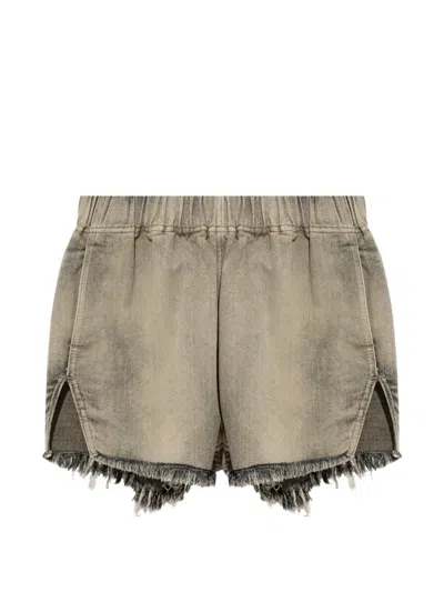 Rick Owens Raw-edged Shorts In Brown