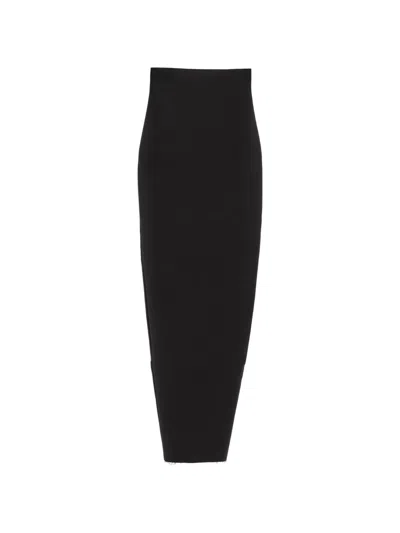 Rick Owens Raw-hem Maxi Skirt In Black