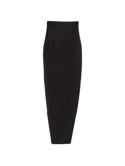 Rick Owens Raw-hem Maxi Skirt In Yellow