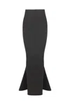 Rick Owens Rear Zipped Pillar Coated Denim Mermaid Skirt In Nero