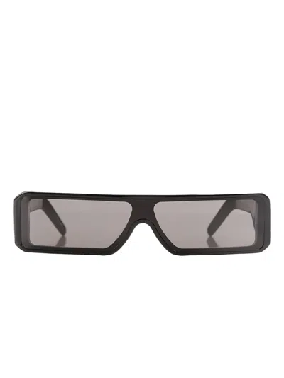 Rick Owens Rectangle-frame Sunglasses In Black